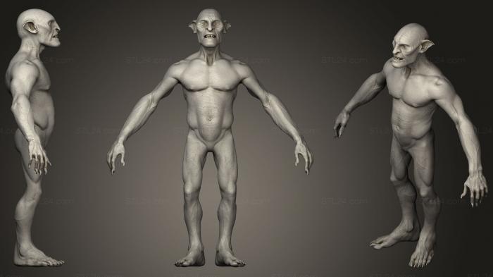 Статуэтки герои, монстры и демоны (БАЗА гоблинов, STKM_0823) 3D модель для ЧПУ станка